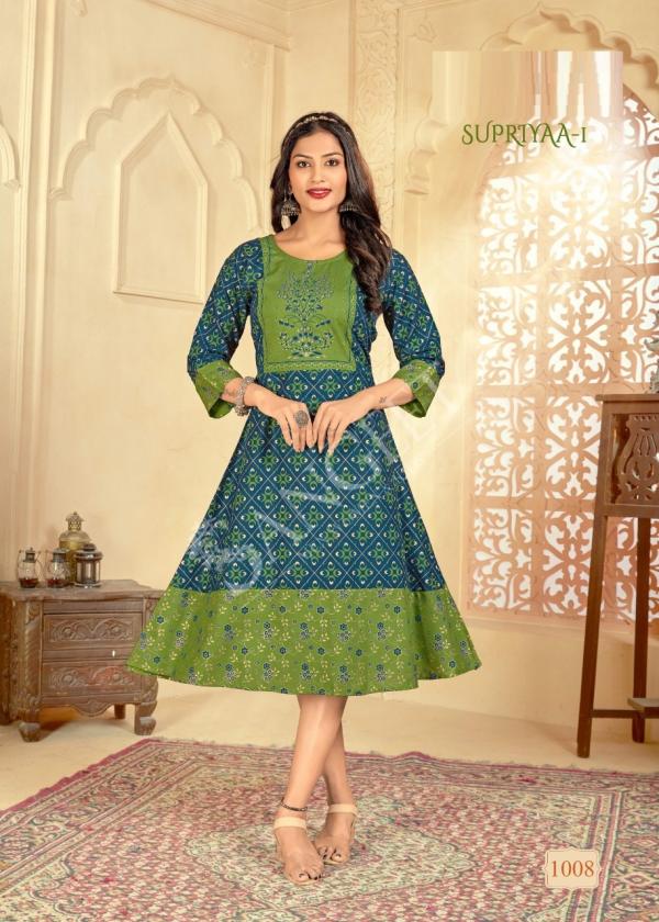 Supriyaa 1 Regular Wear Long Rayon Designer Exclusive Kurti Collection